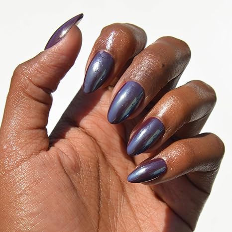 Glamnetic Press On Nails - Rosy Remains | Charcoal Gray 3D Skeleton Medium Coffin Fake Nails with Matte Finish, Salon Quality Halloween Nails | 15 Sizes - 30 Nail Kit with Glue